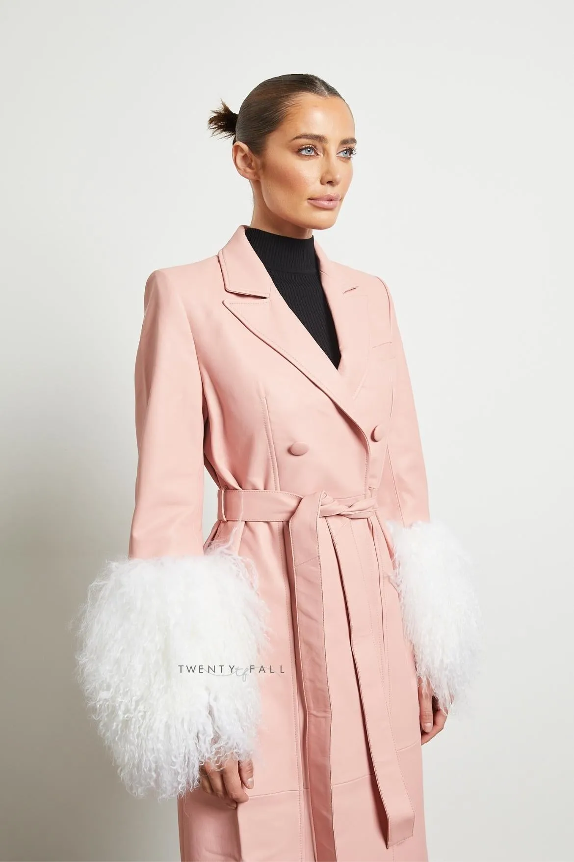 Amalie Leather Trench Coat