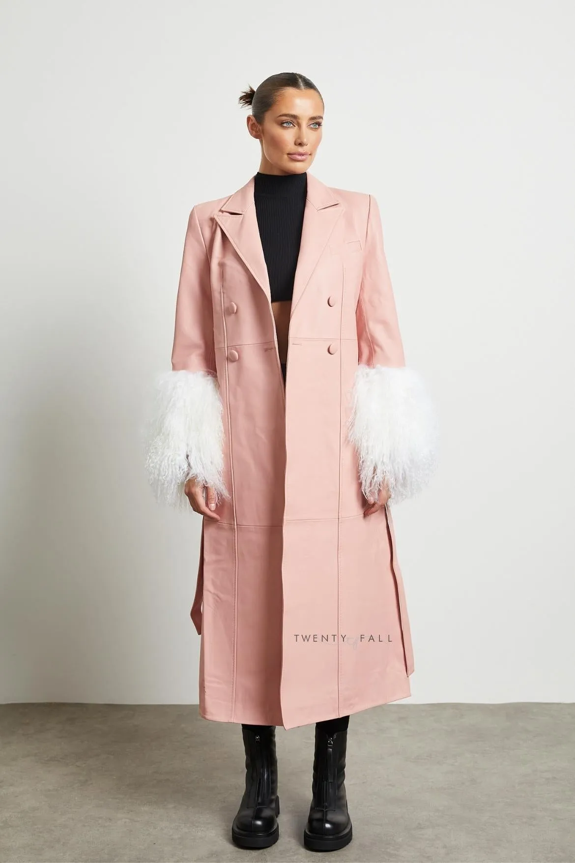 Amalie Leather Trench Coat