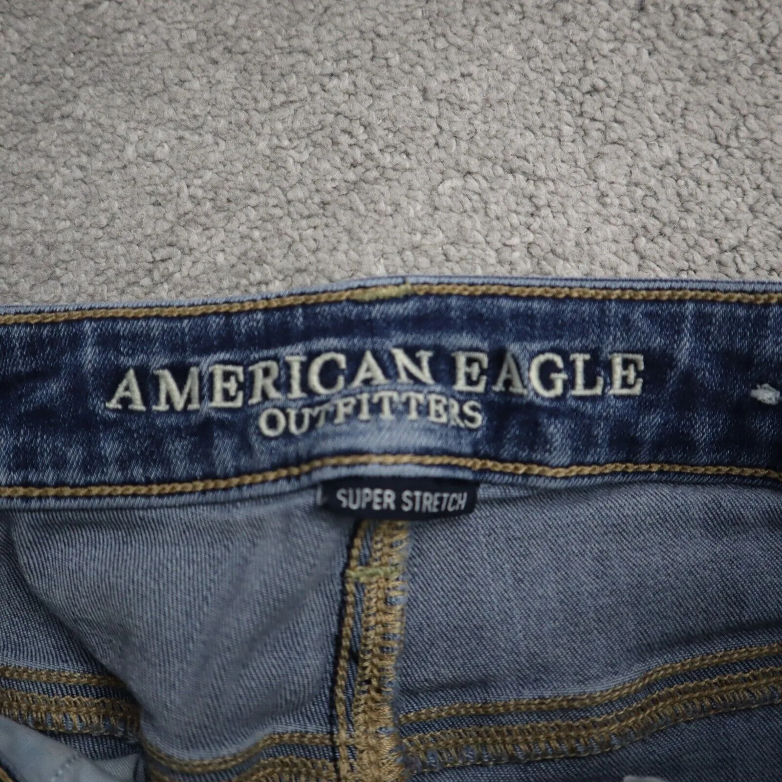 American Eagle Womens Jeans Skinny Leg Stretch Mid Rise Flat Front Blue Size 4