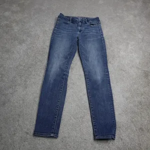 American Eagle Womens Jeans Skinny Leg Stretch Mid Rise Flat Front Blue Size 4