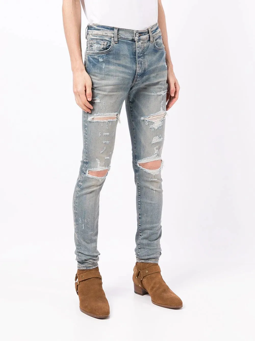 AMIRI DISTRESSED SKINNY JEANS