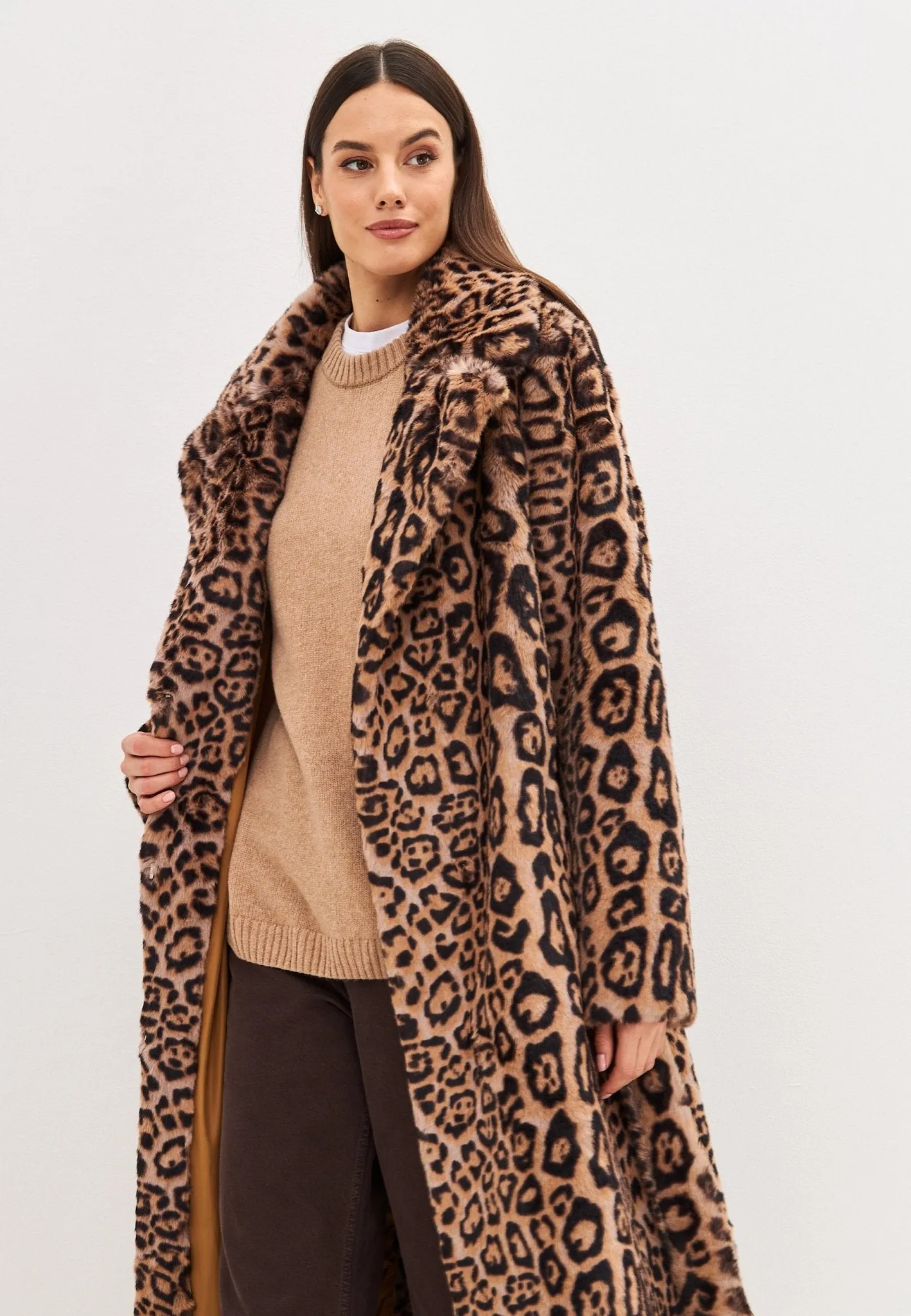 Animal print Long Winter Coat