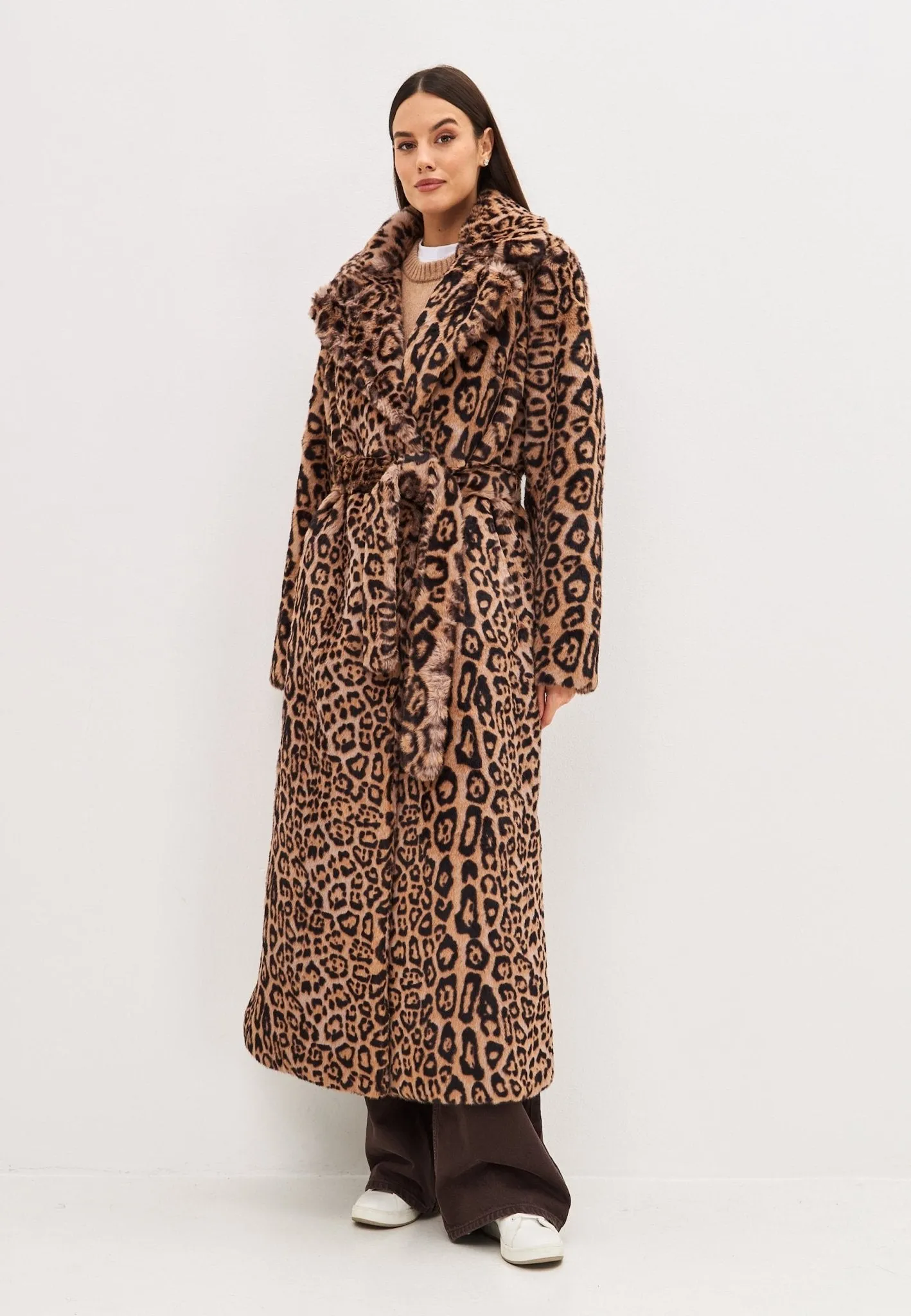 Animal print Long Winter Coat