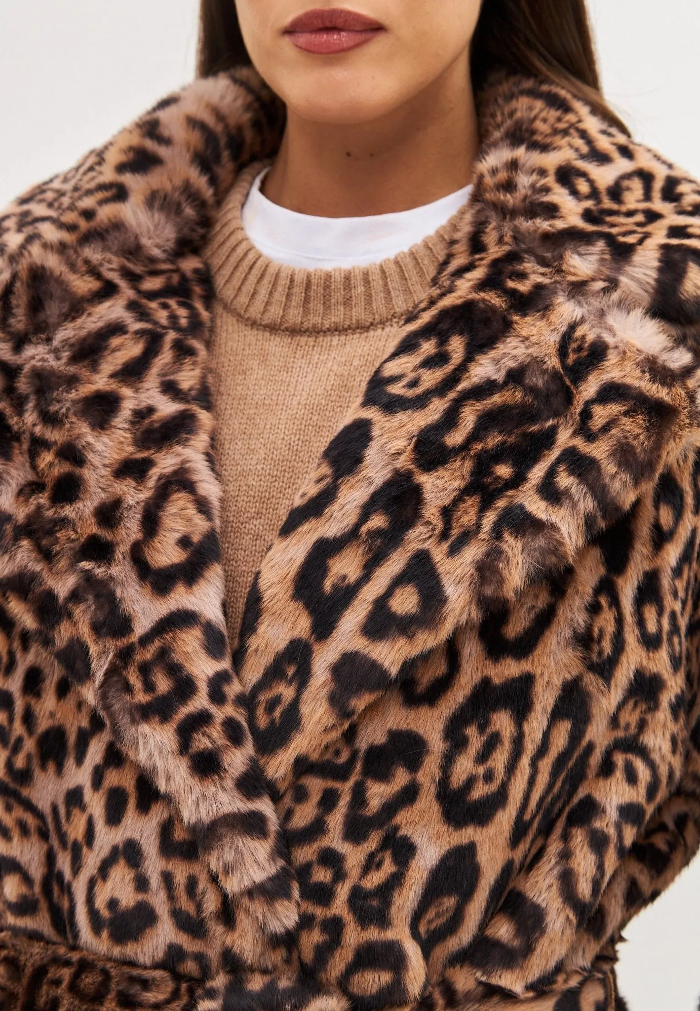 Animal print Long Winter Coat