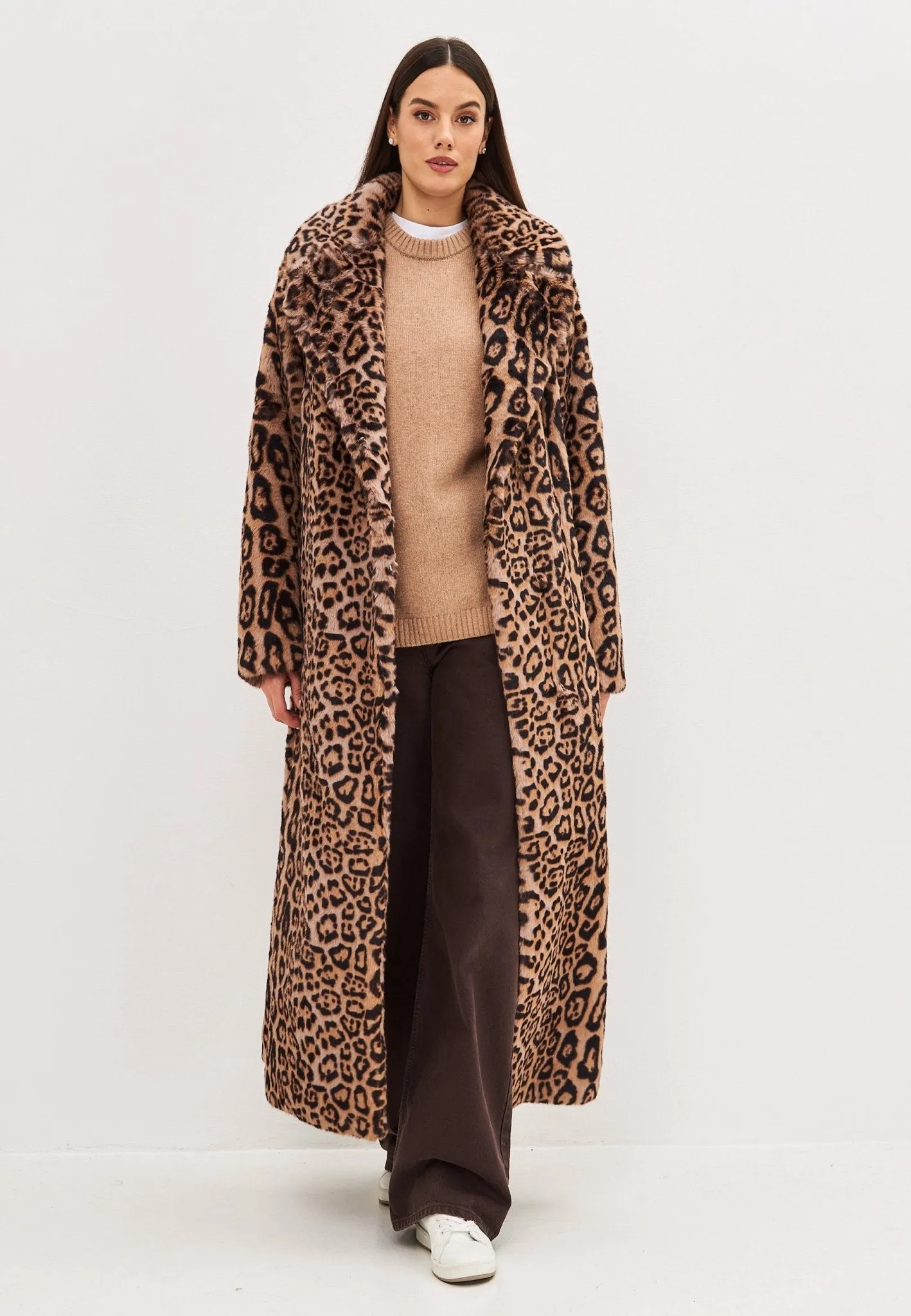 Animal print Long Winter Coat