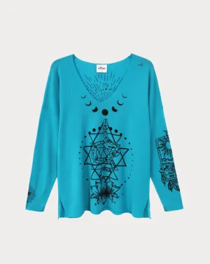 Arleth V-Neck Turquoise Sweater