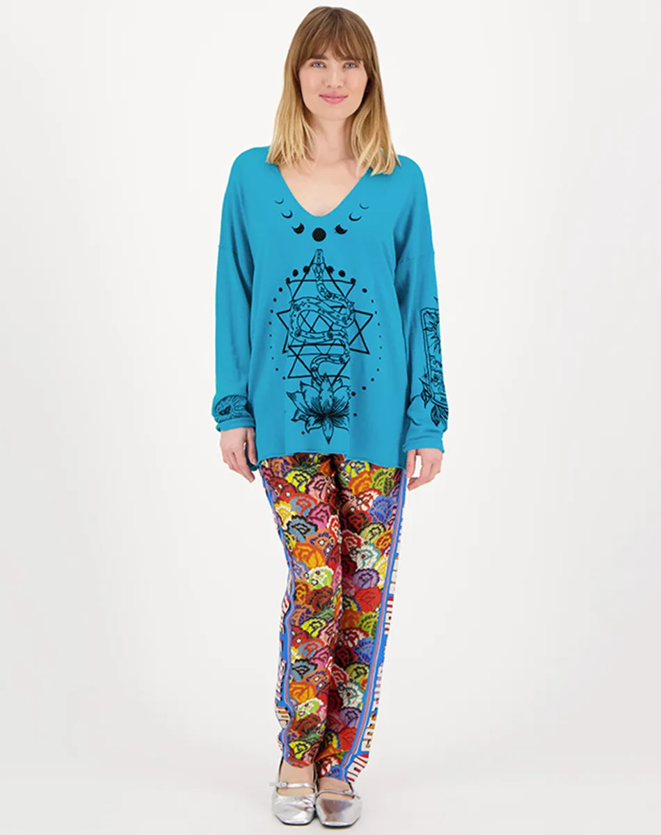 Arleth V-Neck Turquoise Sweater