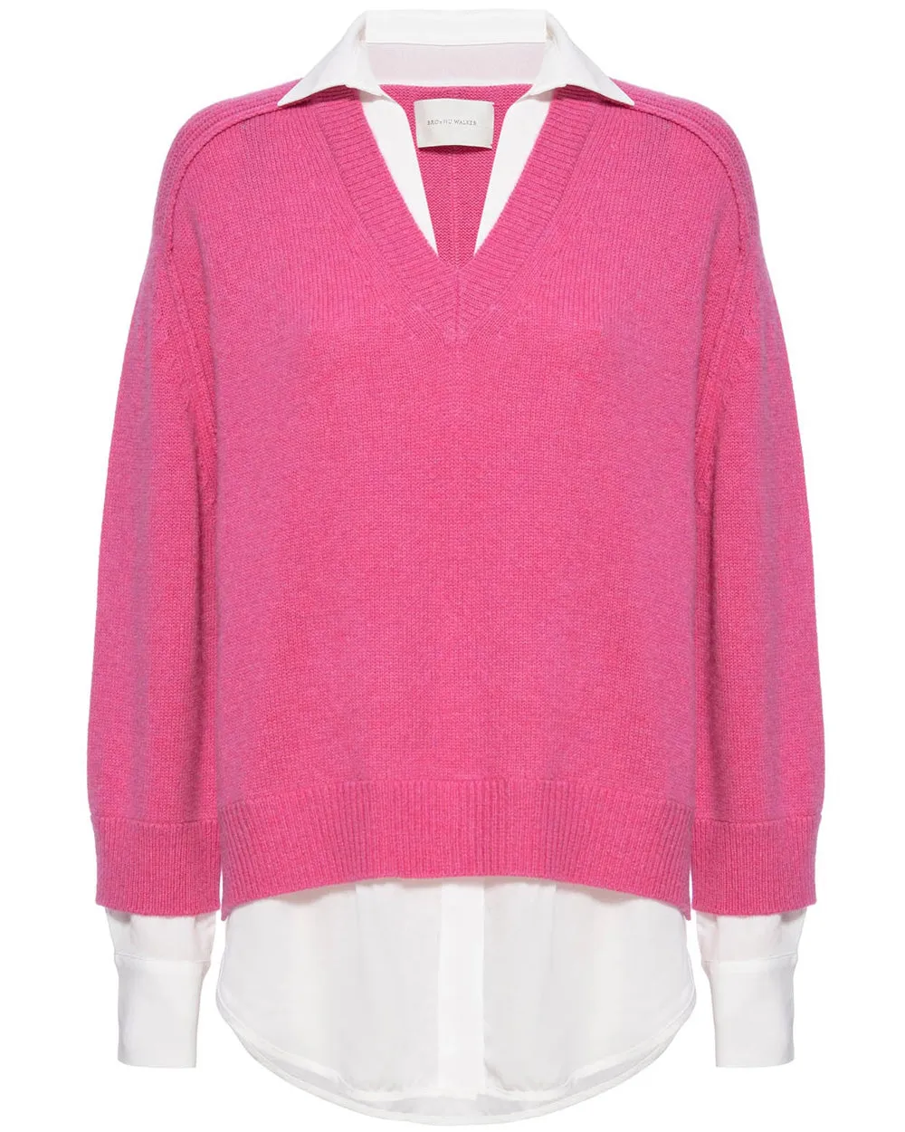 Aster Pink V Neck Layered Pullover