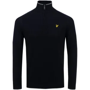 Ayr Tailored Fit 1/4 Zip Merino Pullover Navy