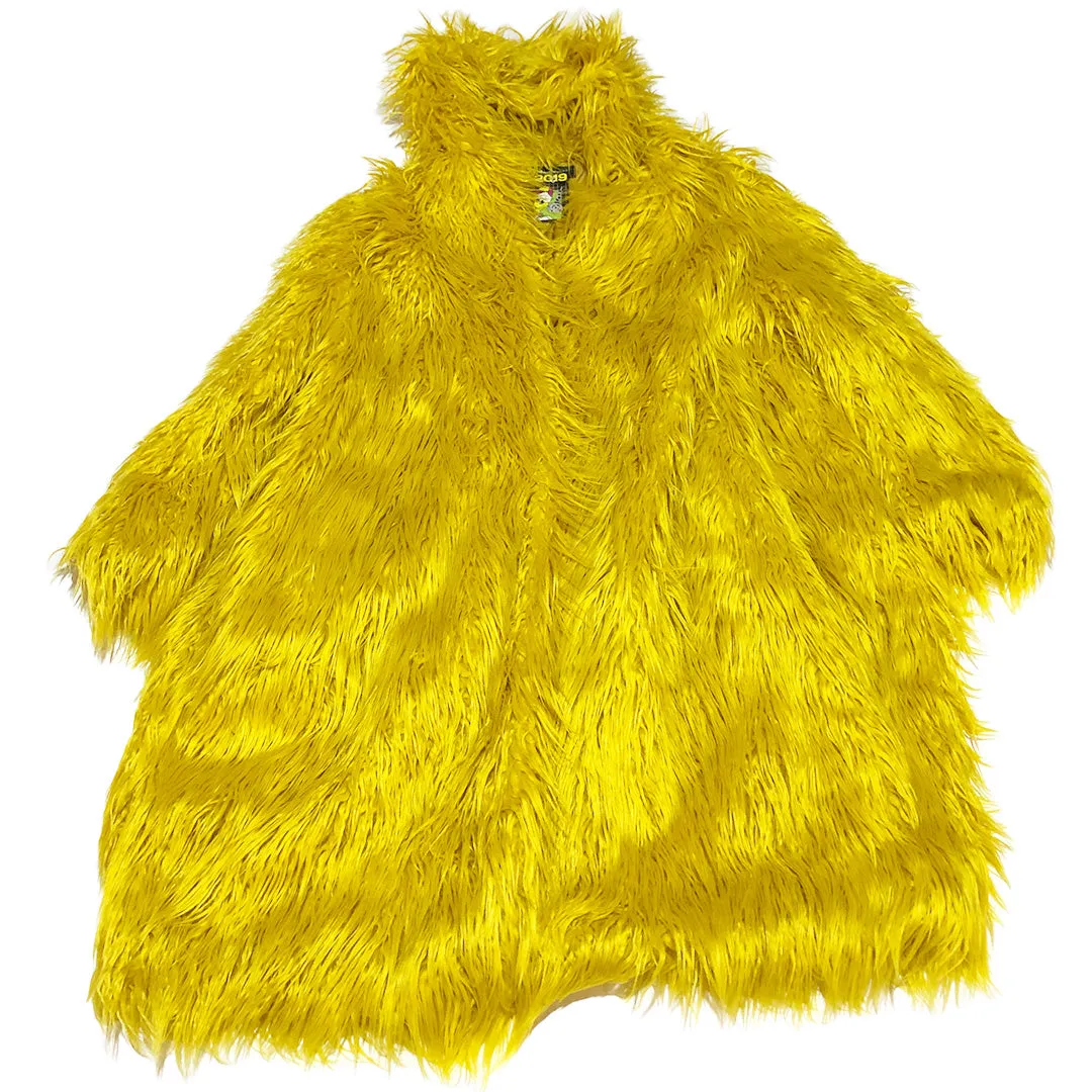 BACK IN STOCK! Yellow Faux Fur Long Jacket