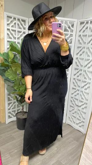 Black Smocked Waist Maxi Dress - Final Sale