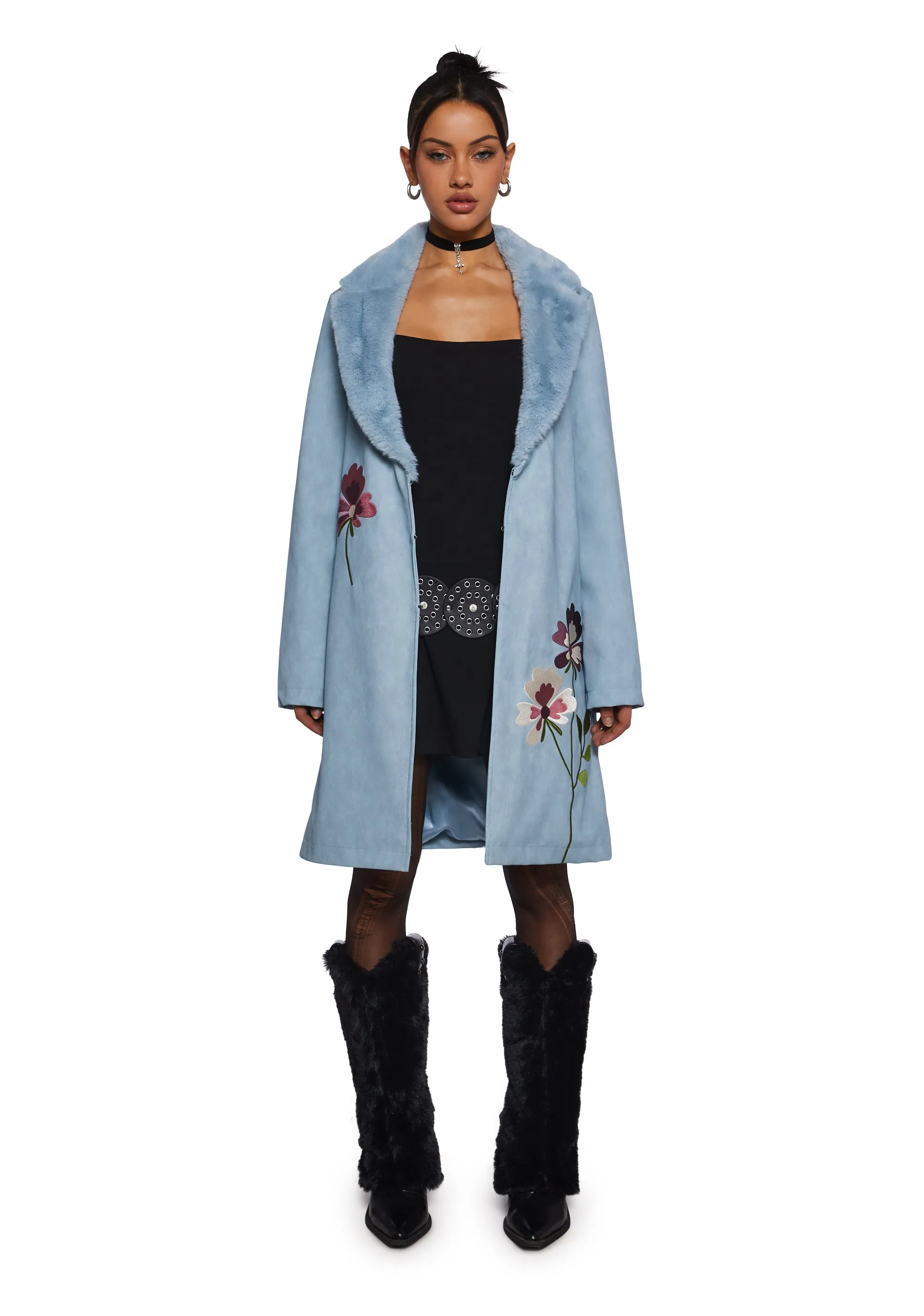 Bohemian Dreamscape Faux Suede Coat