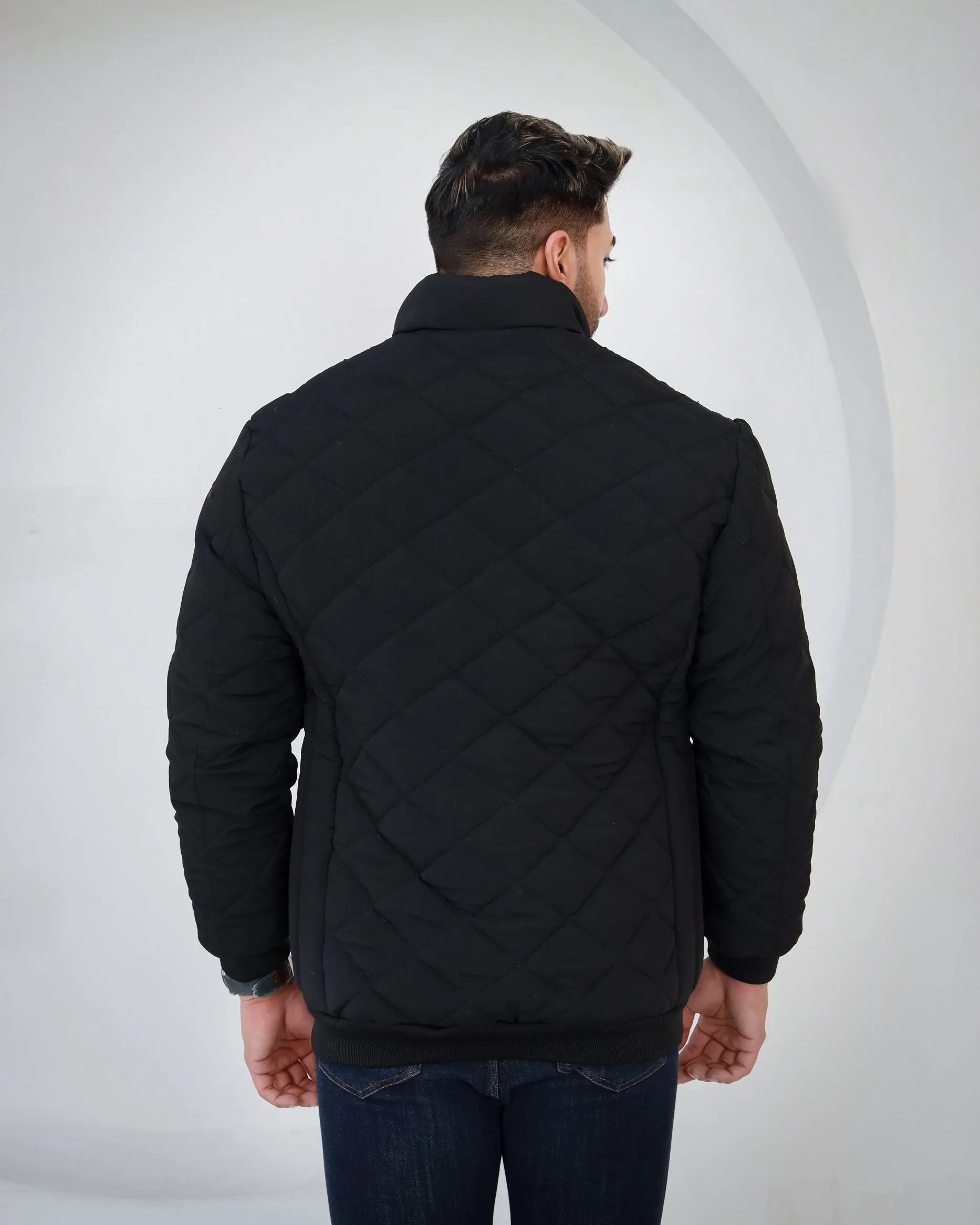 Bomber Quilted Jacket - Black