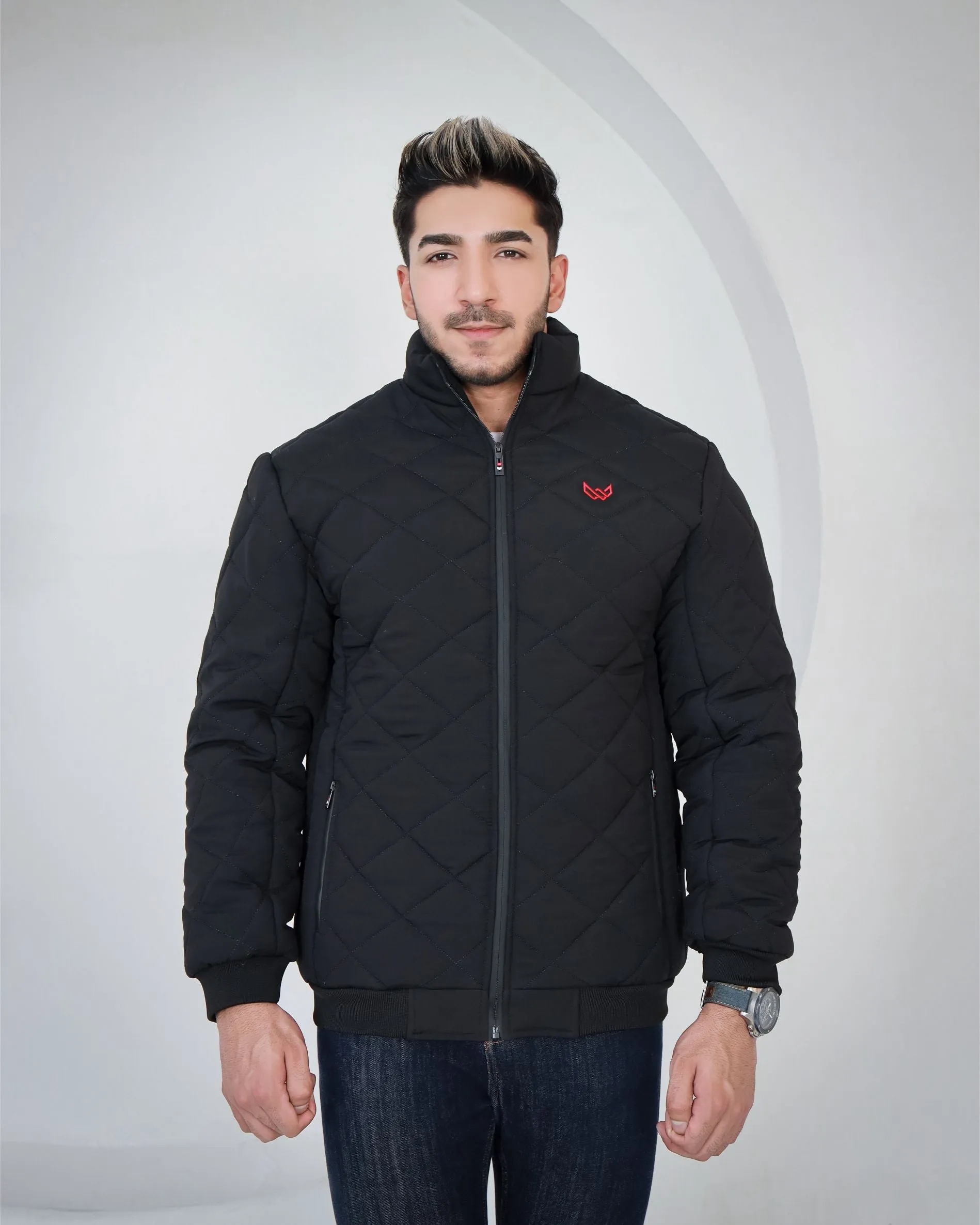 Bomber Quilted Jacket - Black