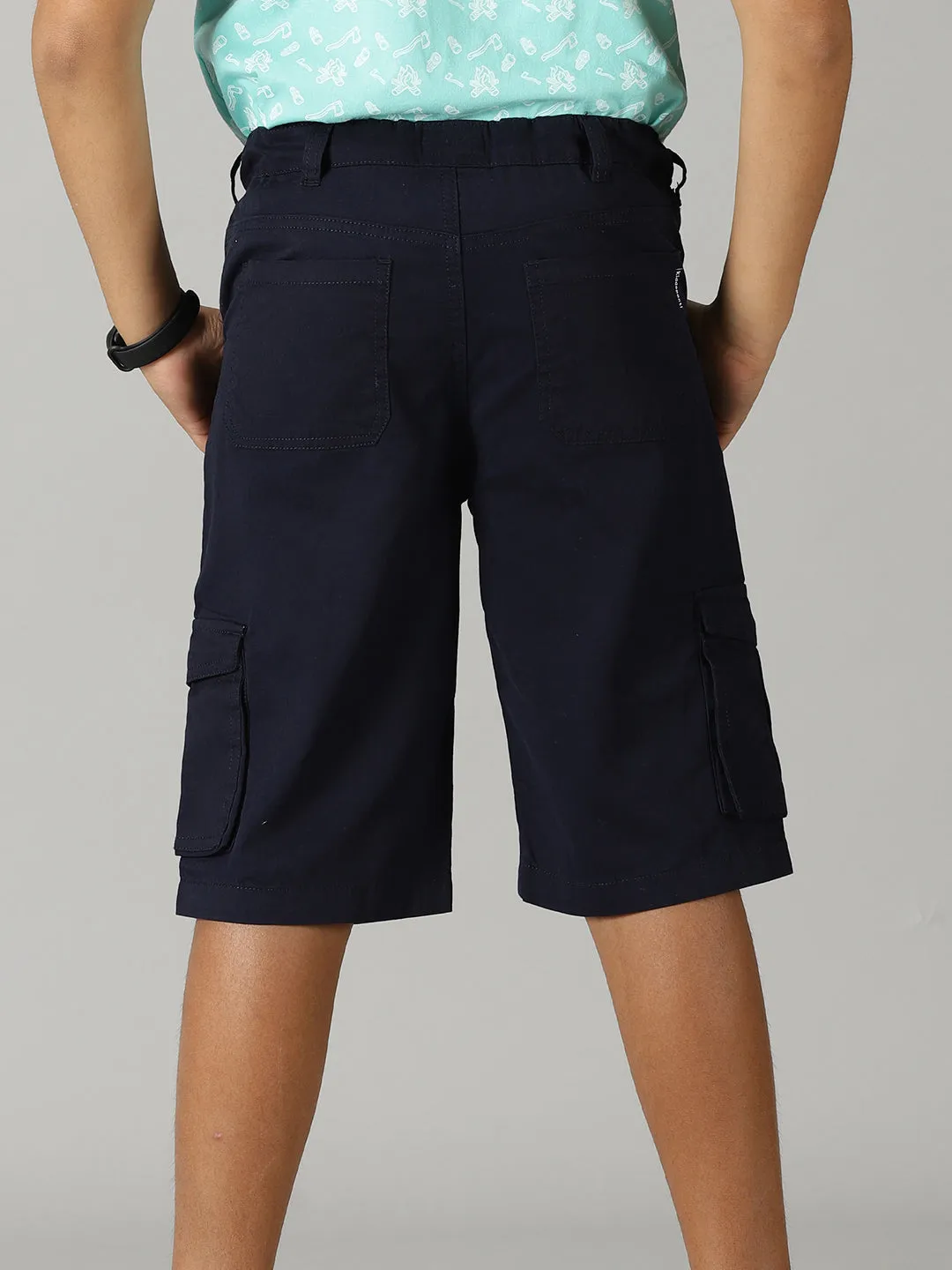 Boys Cotton Twill  Knee Length Cargo Short