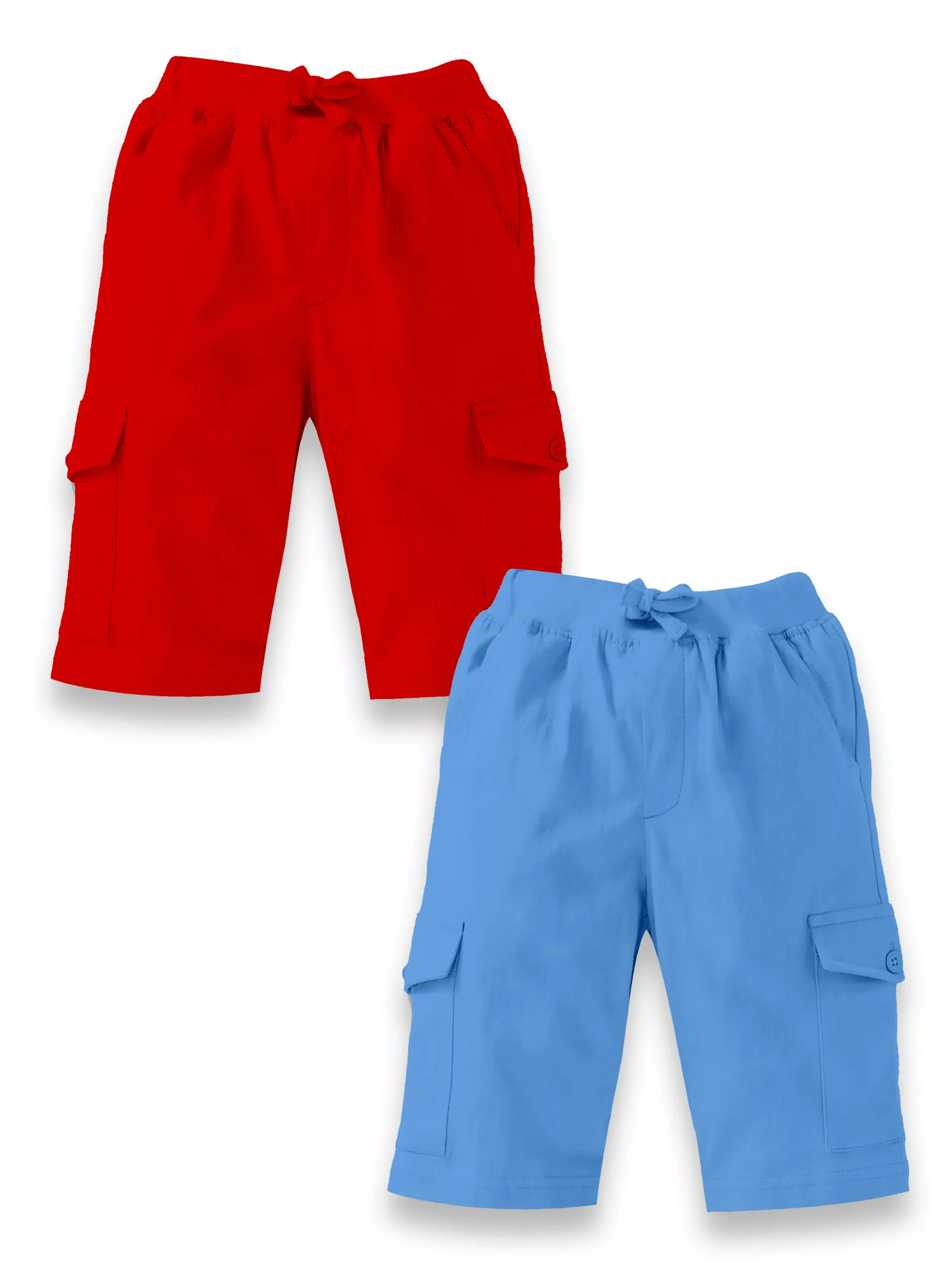 Boys Solid Knit Cargo Short Pack Of 2