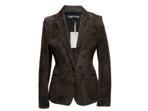 Brown Tom Ford Suede Blazer Size IT 40