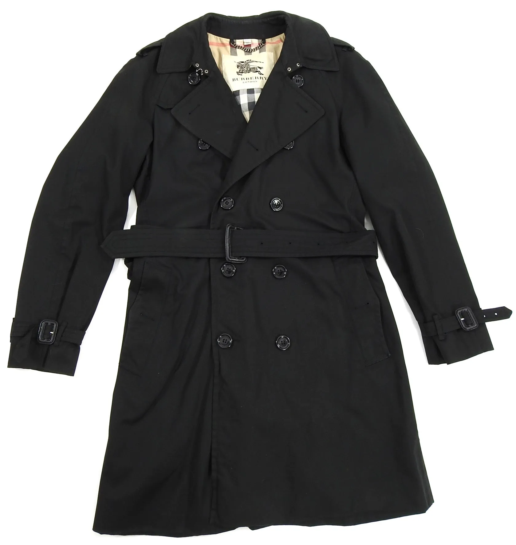 Burberry London Black Kensington Heritage Long Trench Coat - 42