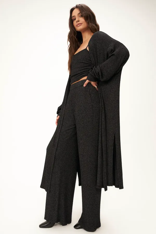 Catch Flights Wide Leg Rib Pants