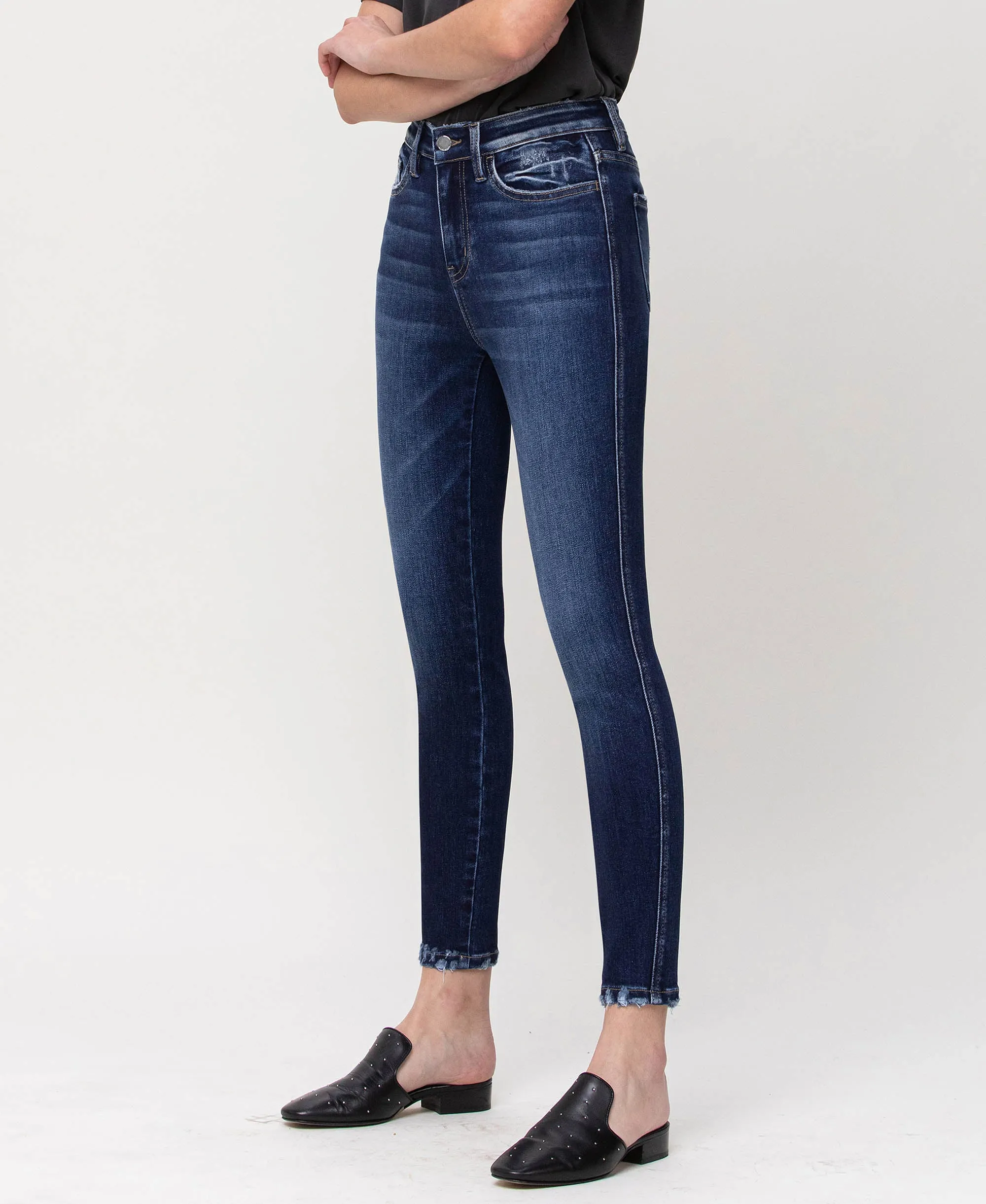 Catch the Breeze - High Rise Forward Outseam Crop Skinny Jeans