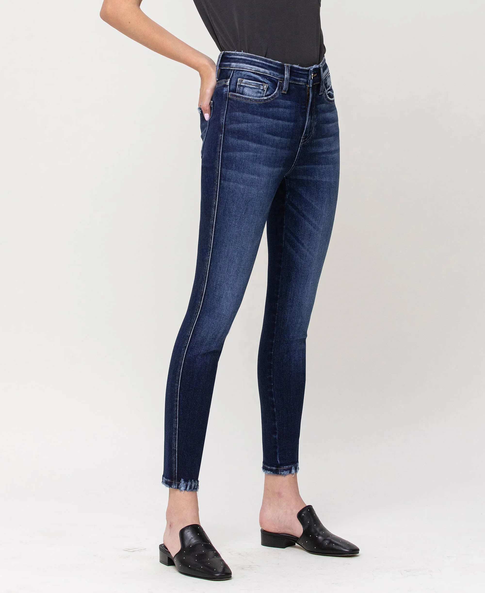 Catch the Breeze - High Rise Forward Outseam Crop Skinny Jeans