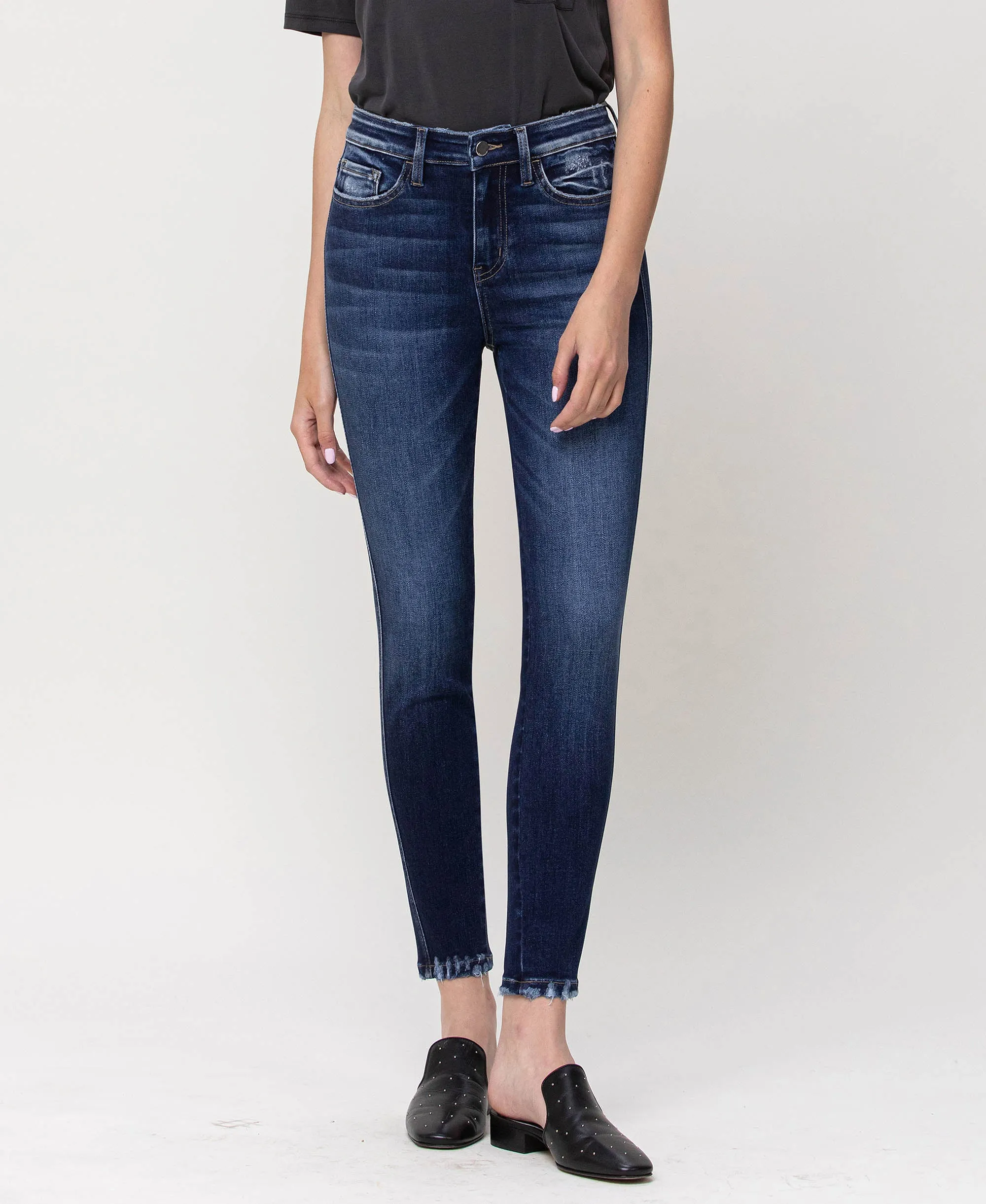 Catch the Breeze - High Rise Forward Outseam Crop Skinny Jeans