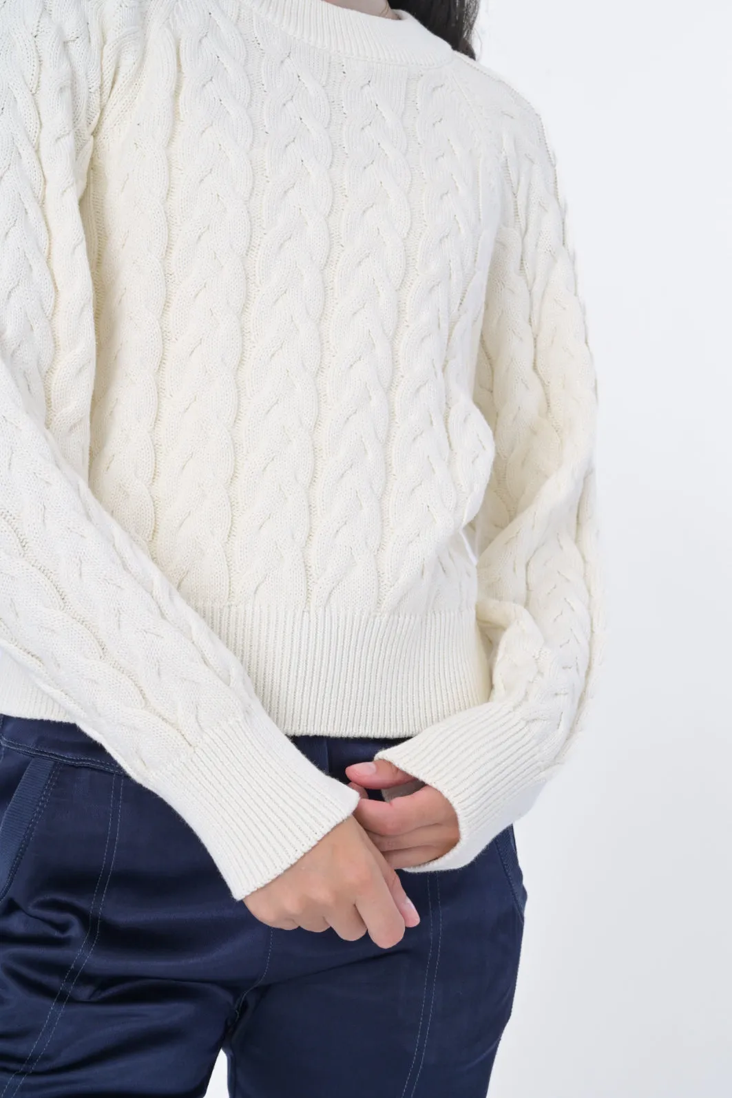 Celestia Cotton Cable Knit Sweater