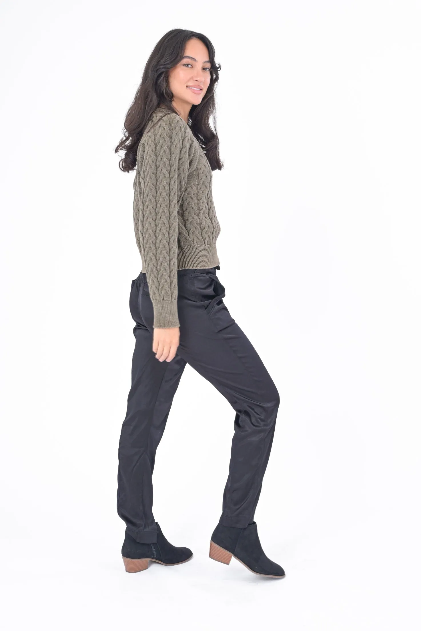 Celestia Cotton Cable Knit Sweater