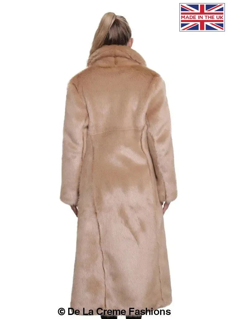 De La Creme - Womens Faux Fur Long Coat