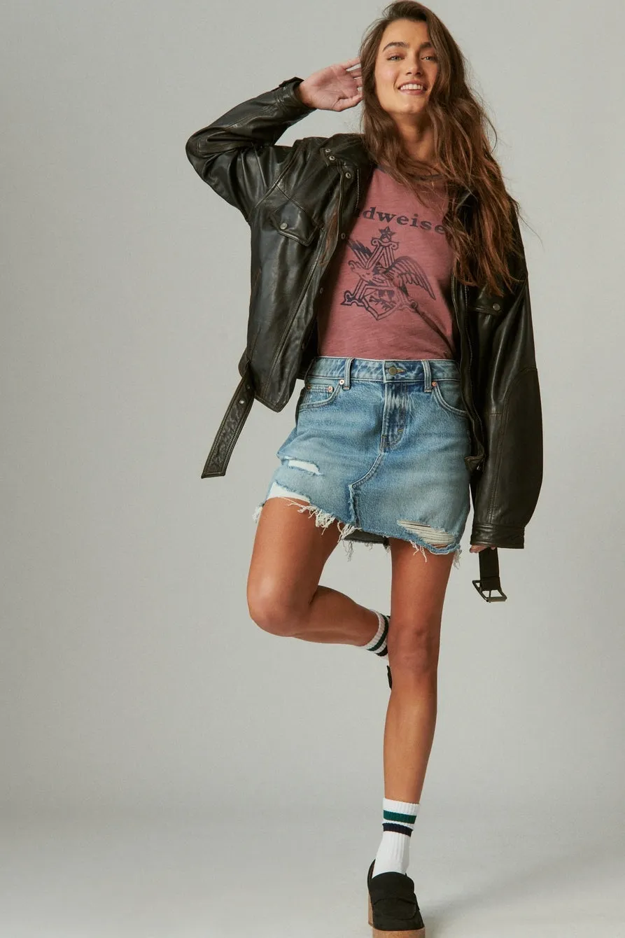 Denim Mini Skirt - Peace Out