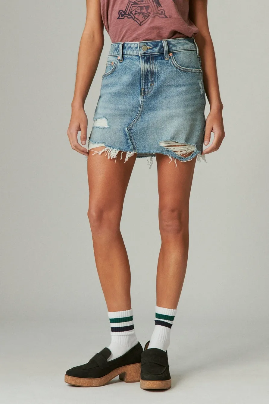 Denim Mini Skirt - Peace Out