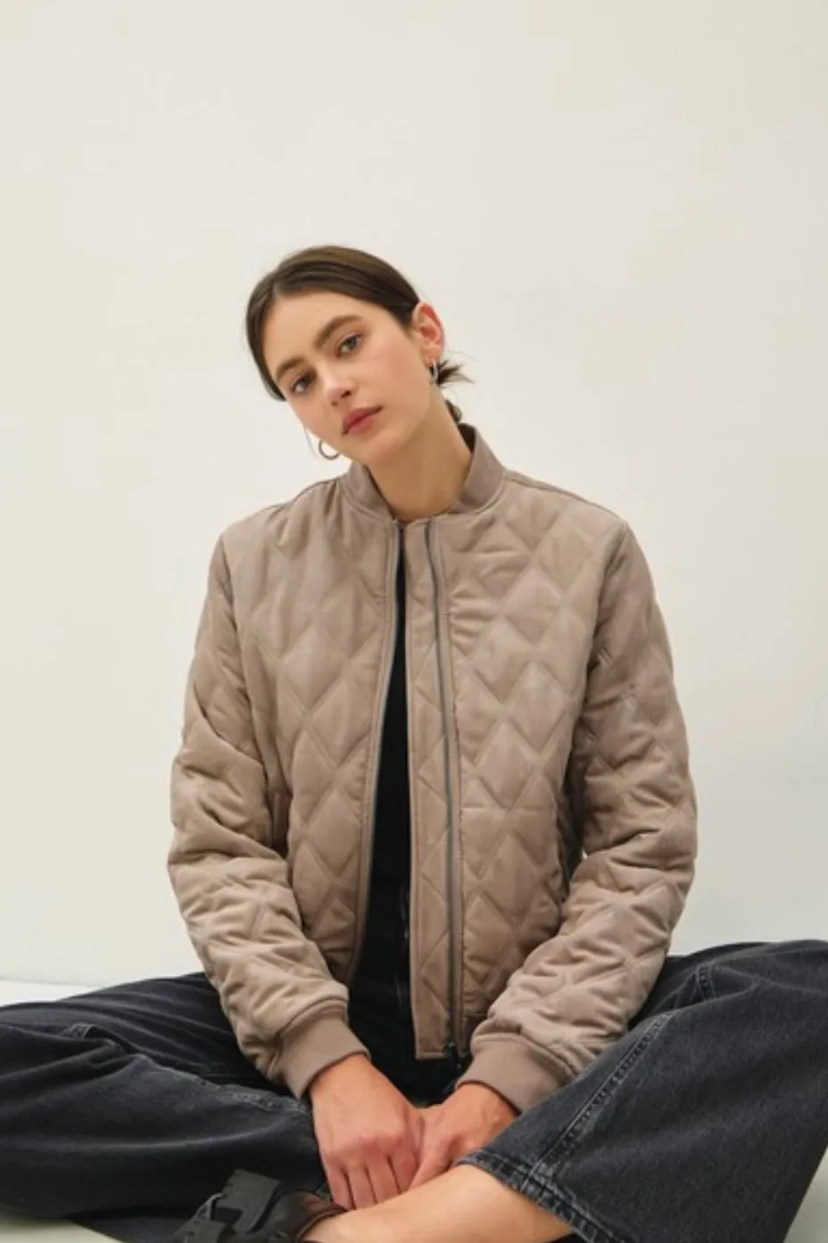 Diamond Quilted Fur Lined Bomber Jackets - 2 Colors! - FINAL SALE