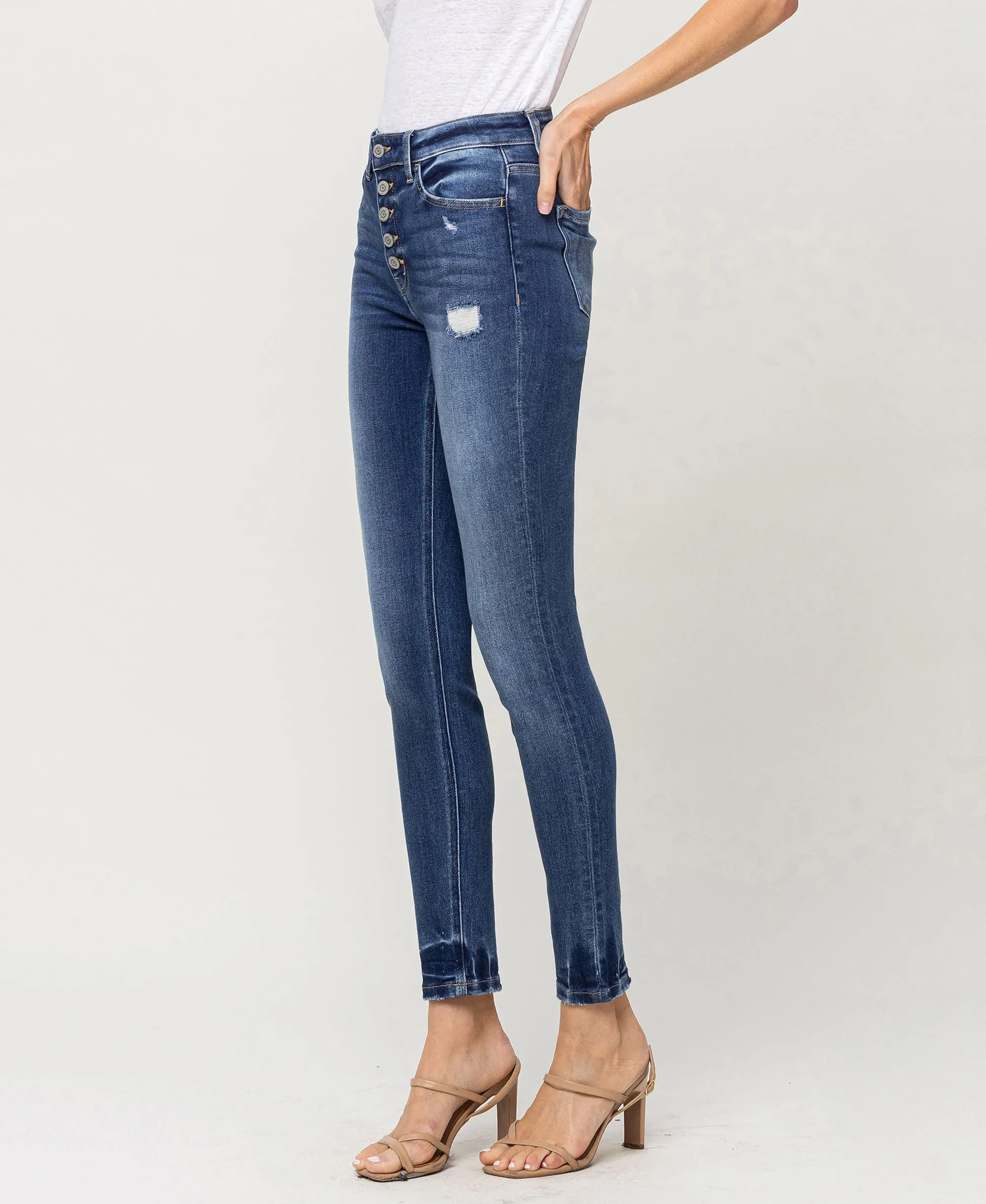 Disclosure - High Rise Button Up Ankle Skinny Jeans