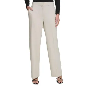 DKNY Womens Petites High Waisted Wide Leg High-Waisted Pants