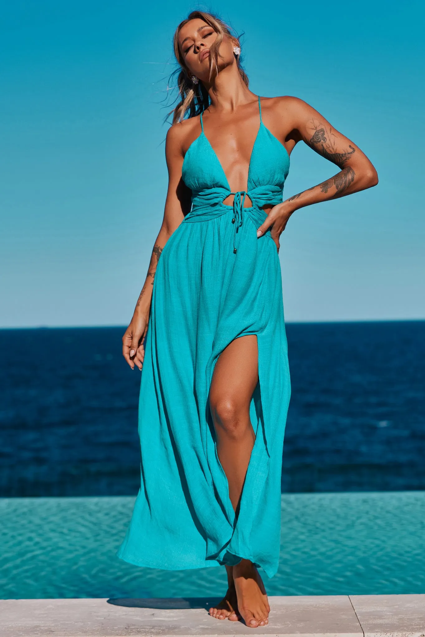 Dolly Maxi Dress - Aqua