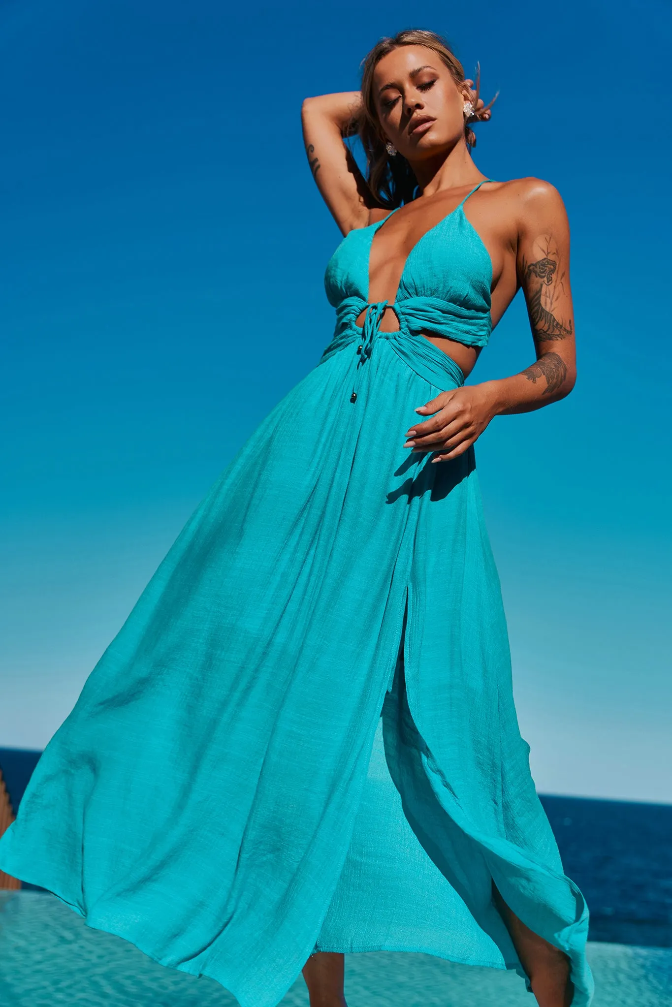 Dolly Maxi Dress - Aqua