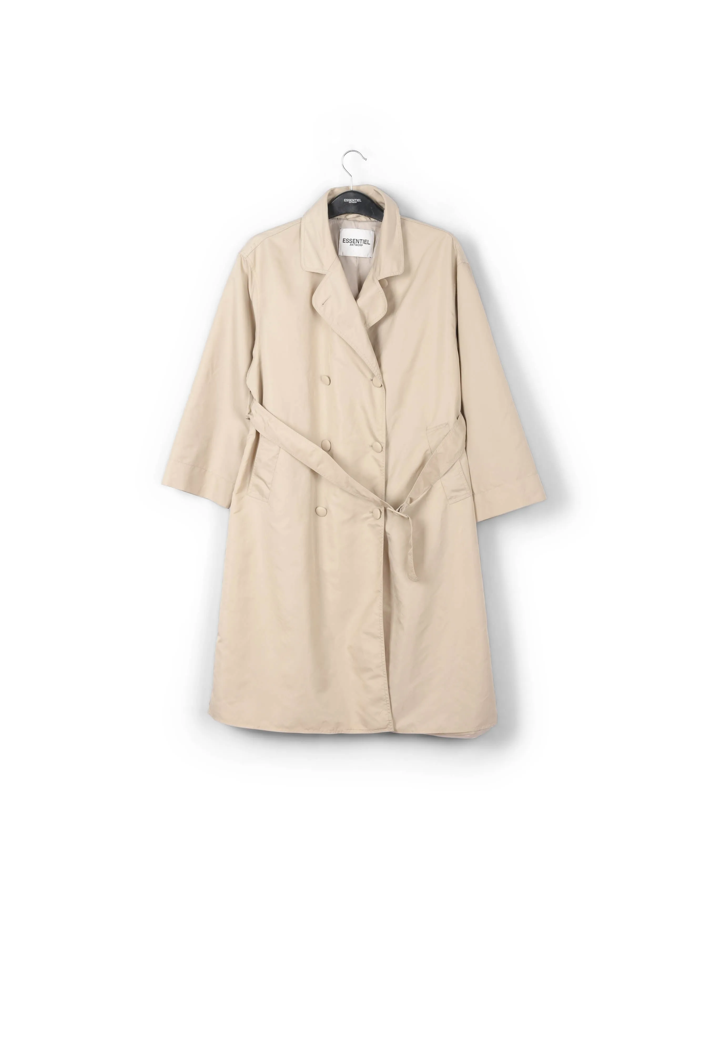 Ecru midi-length trench coat