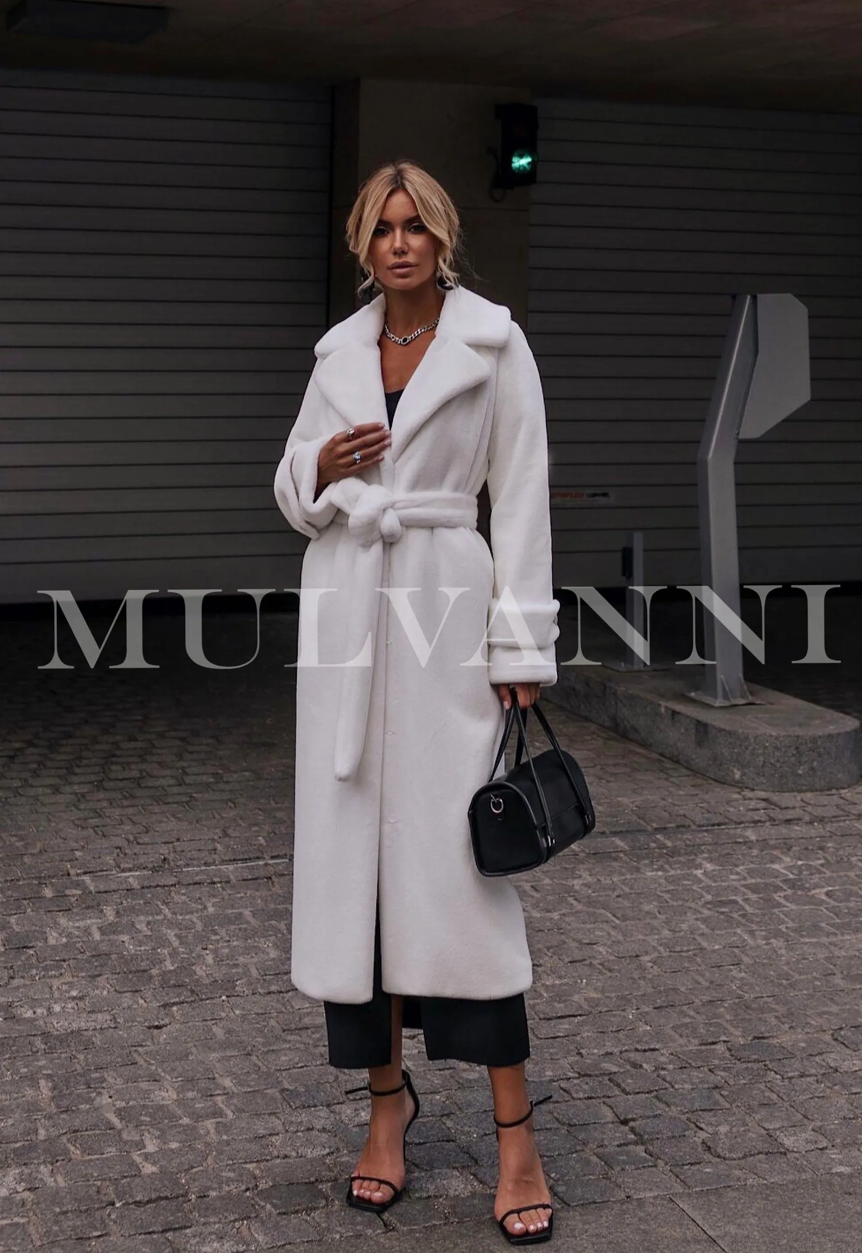 ELENE White Faux Fur Coat