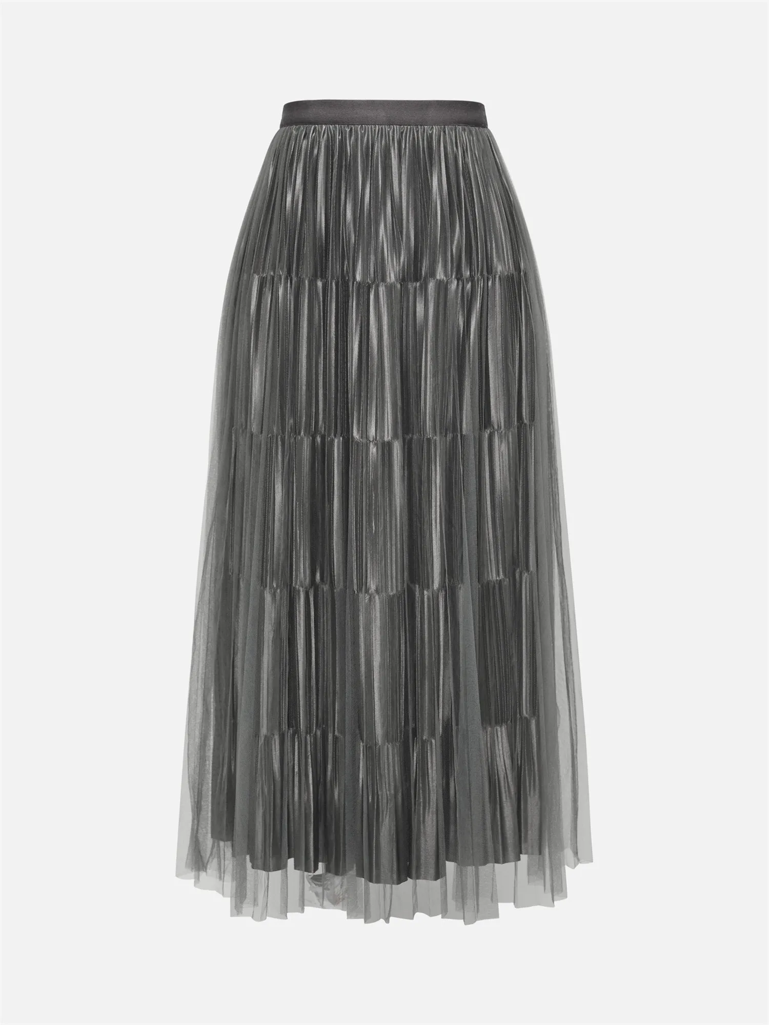 EP YAYING High-Waisted Tulle Midi Skirt