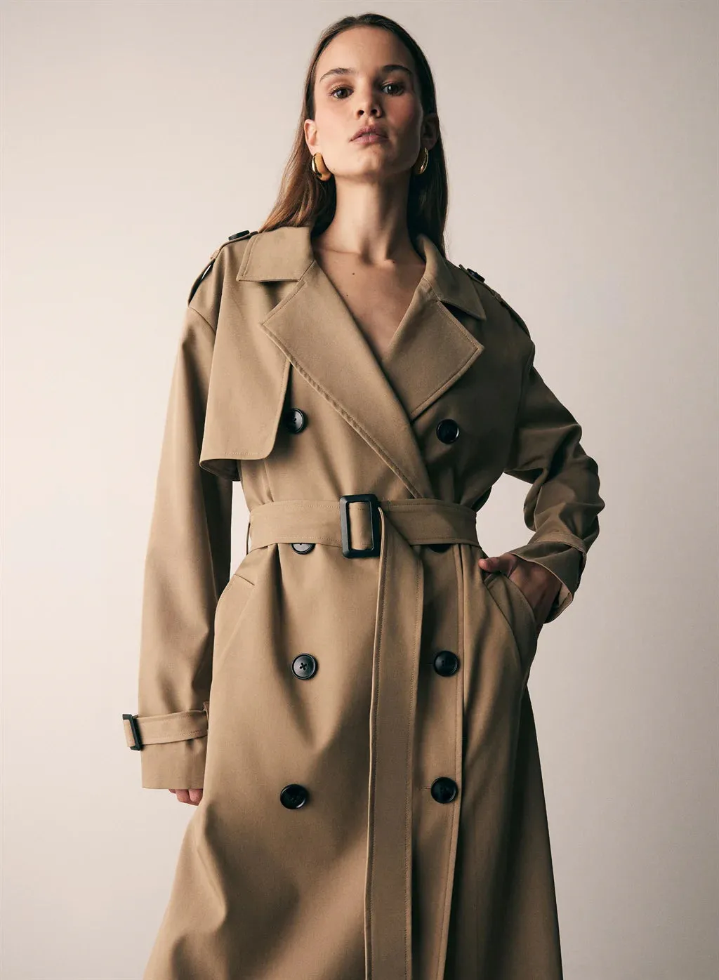 Esmaeé Avenue Trench Coat - Driftwood