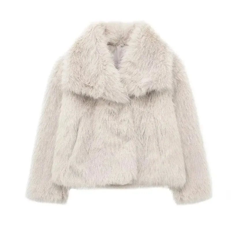 Faux Fur Collared Coat