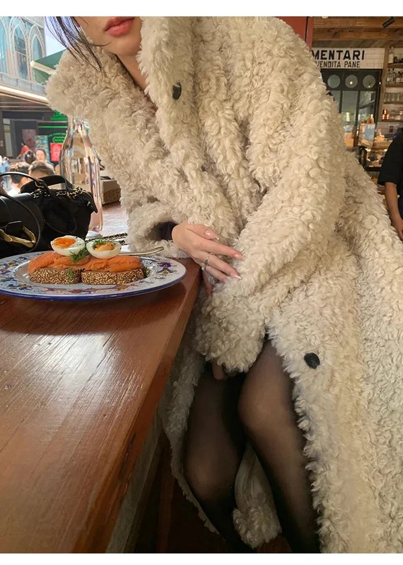 Faux Fuzzy Stylish Fur Long Coat