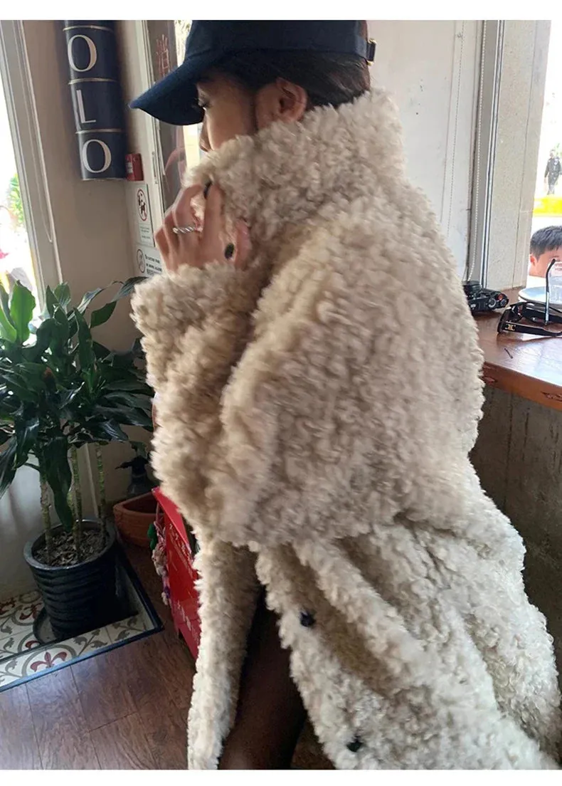 Faux Fuzzy Stylish Fur Long Coat