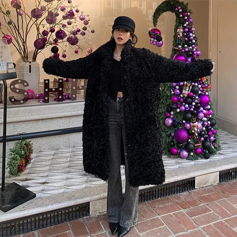 Faux Fuzzy Stylish Fur Long Coat