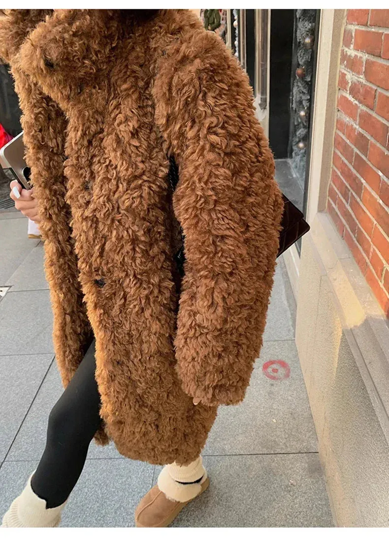 Faux Fuzzy Stylish Fur Long Coat