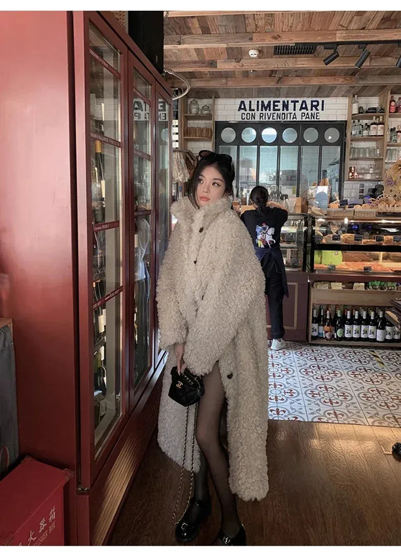 Faux Fuzzy Stylish Fur Long Coat