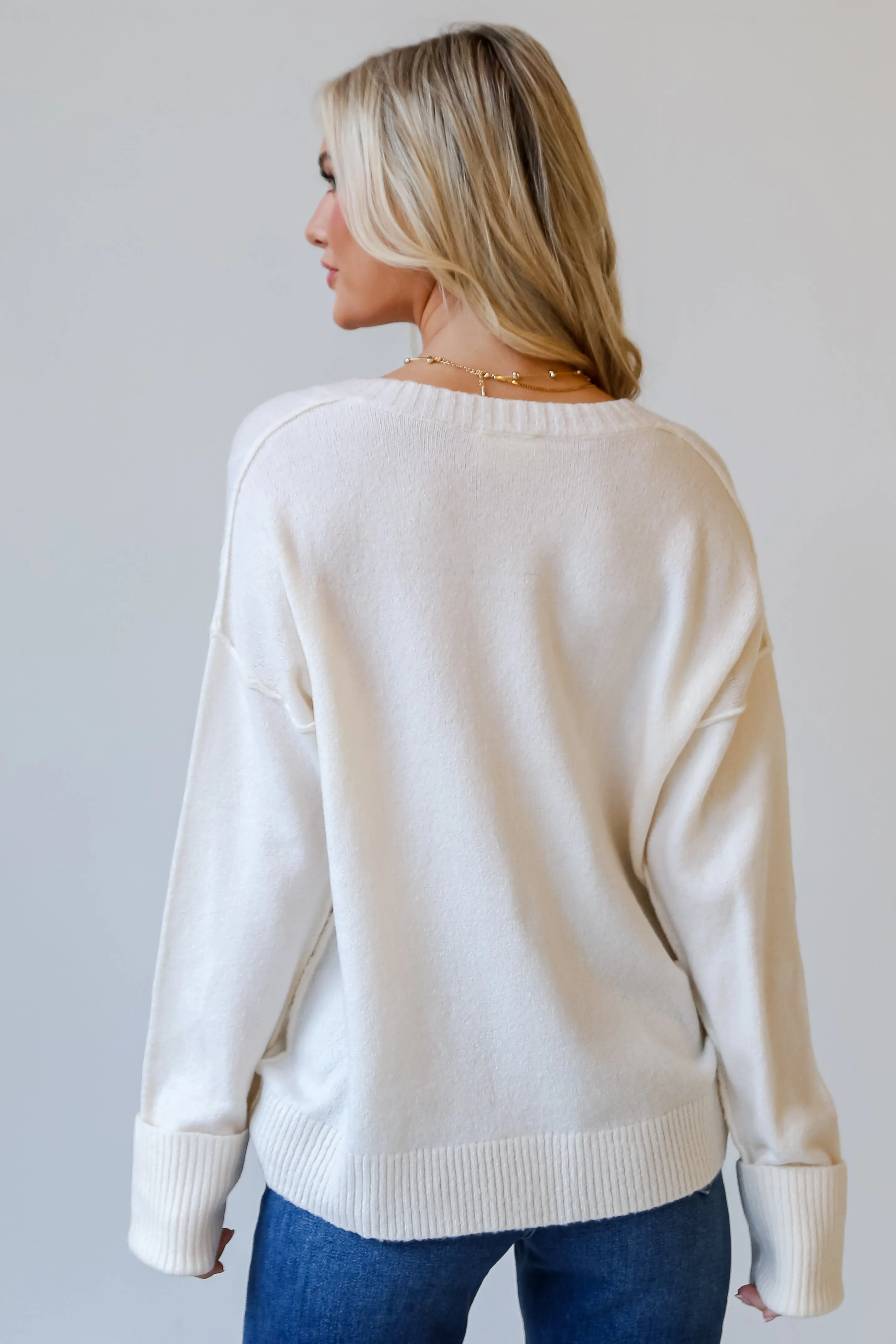 FINAL SALE - Tess Ivory Oversized Sweater