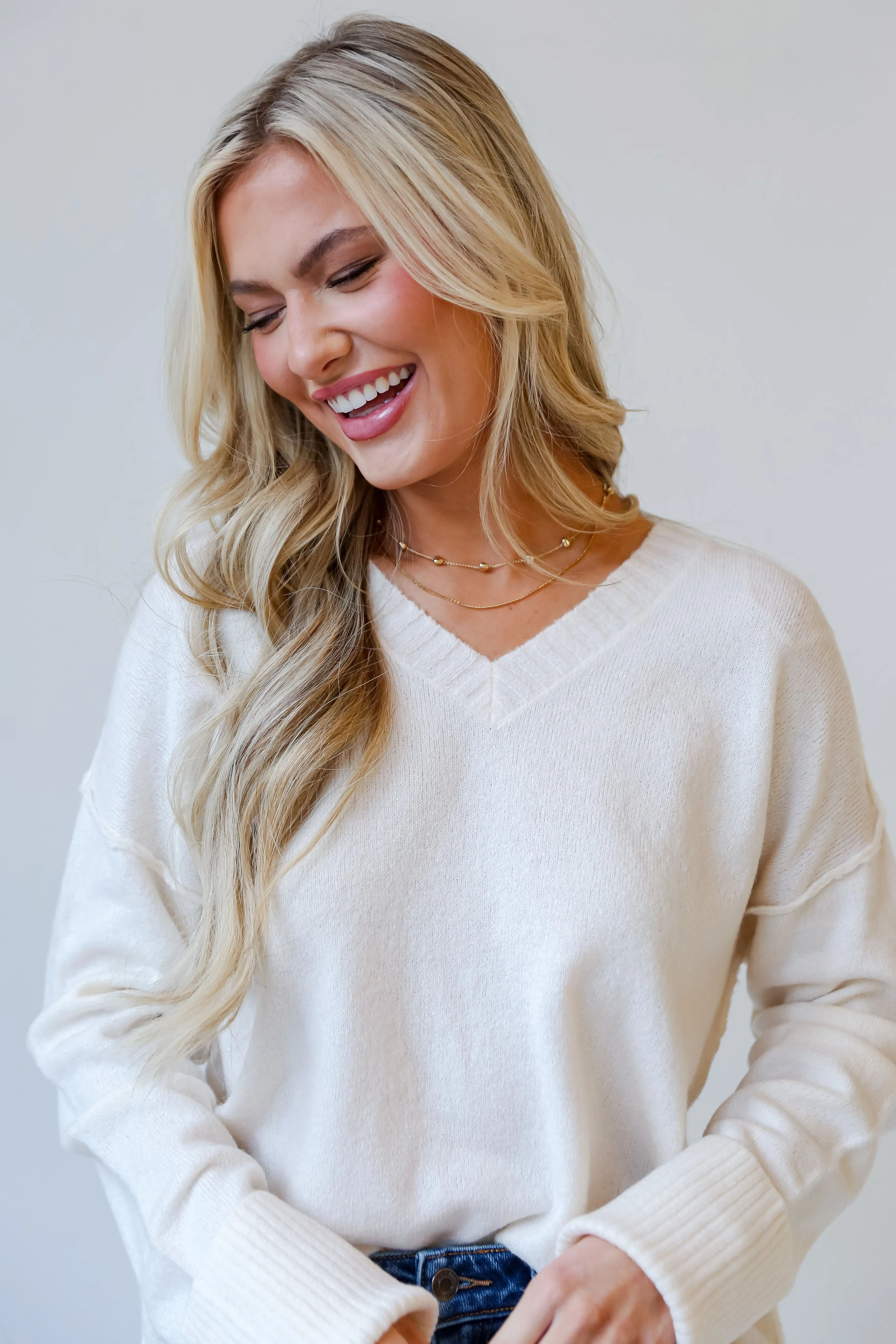 FINAL SALE - Tess Ivory Oversized Sweater