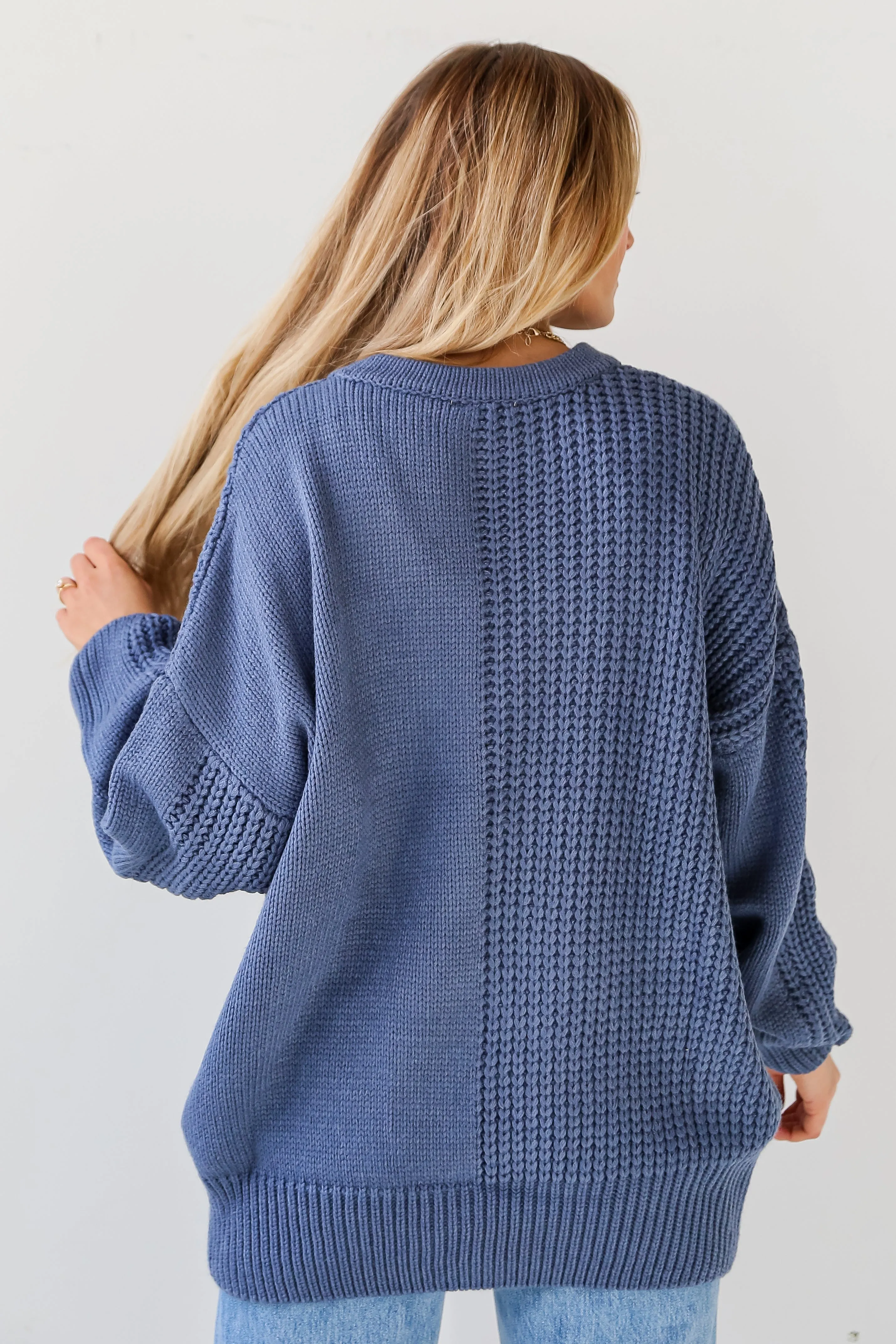 FINAL SALE - Toasty Vibes Denim Oversized Sweater