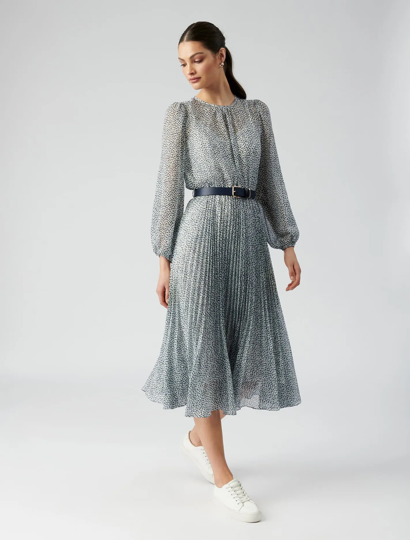 Fiona Pleat Midi Dress